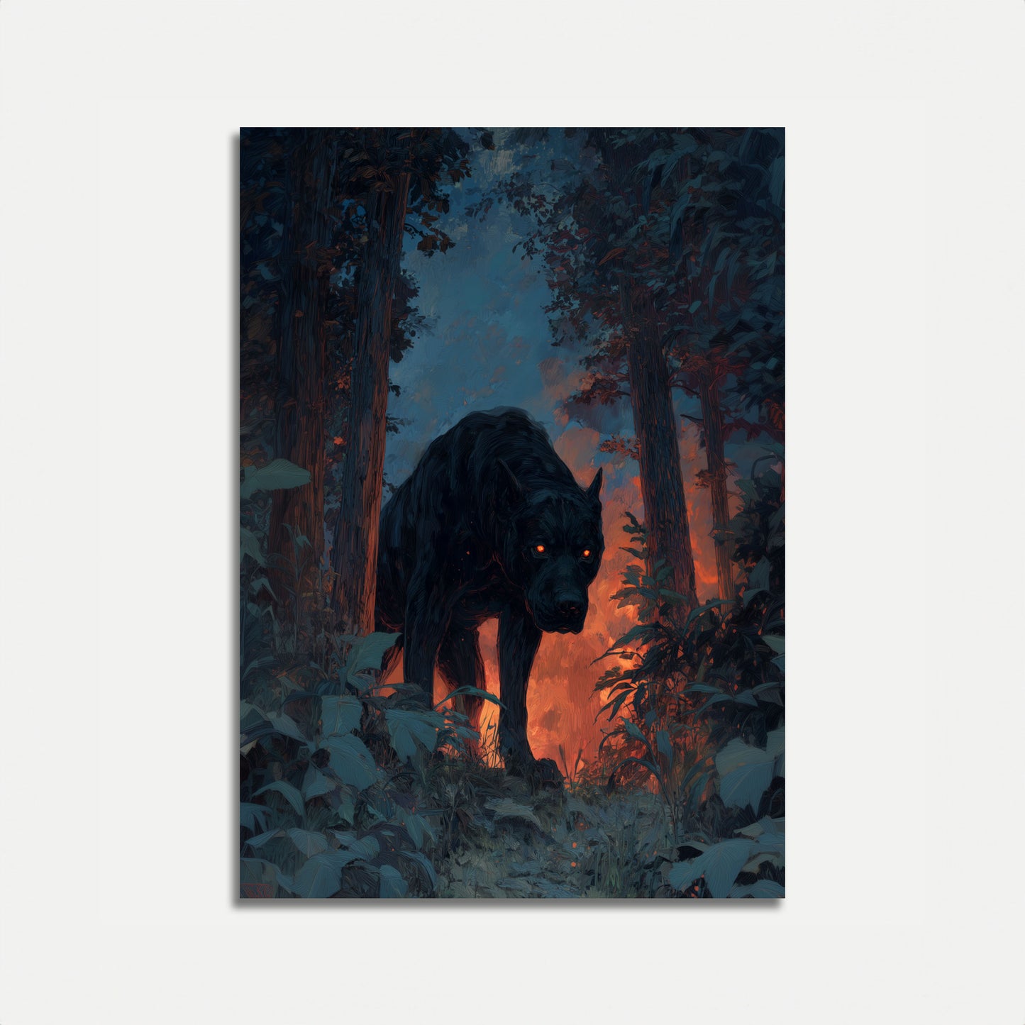 Mystical Wolf in Forest Poster