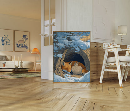 Fuchs und Hase Winterunterkunft Plakat