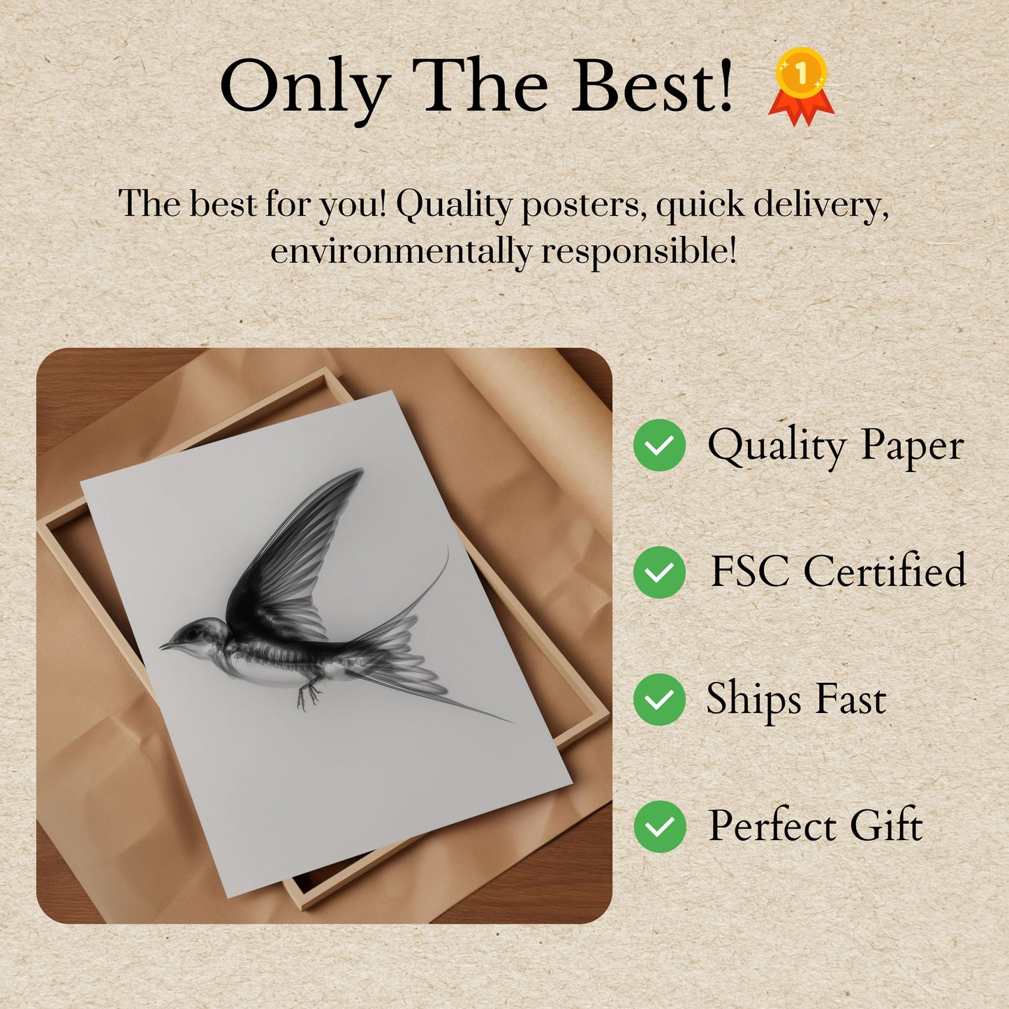 Ethereal Flight Bird Poster