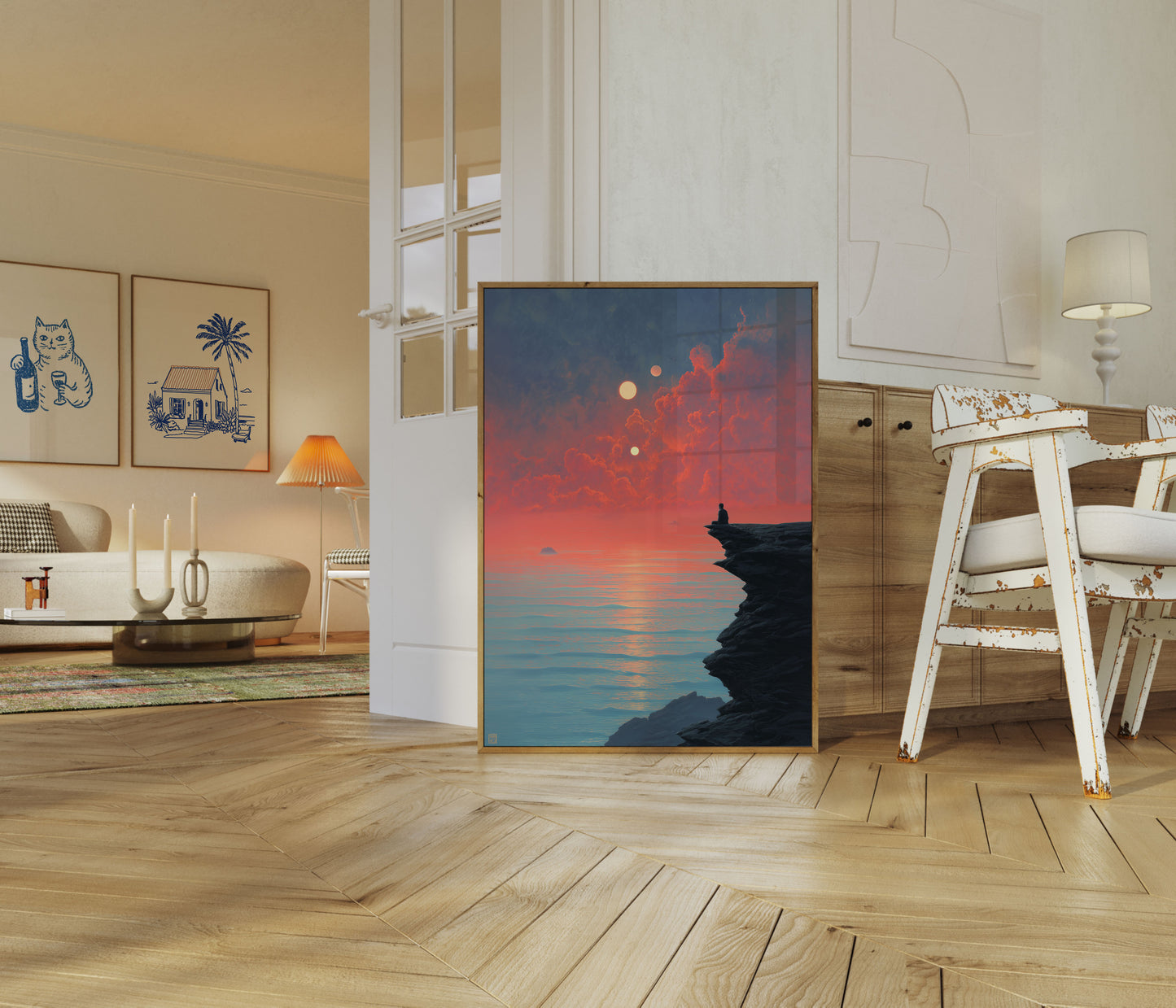 Solitary Reflection at Sunset Poster