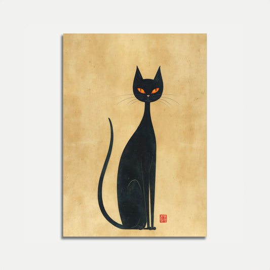 Black Cat With Golden Eyes Poster