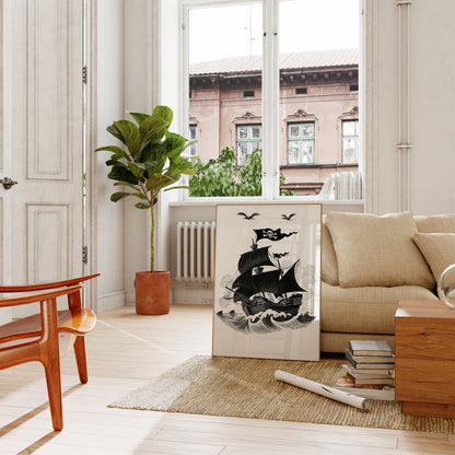 Dark Seas Pirate Ship Poster