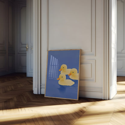 Three Little Ducklings on Water Poster