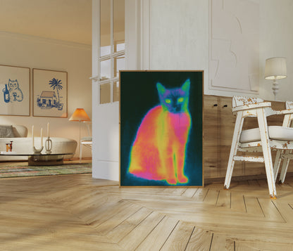 Poster Termico Gatto Neon