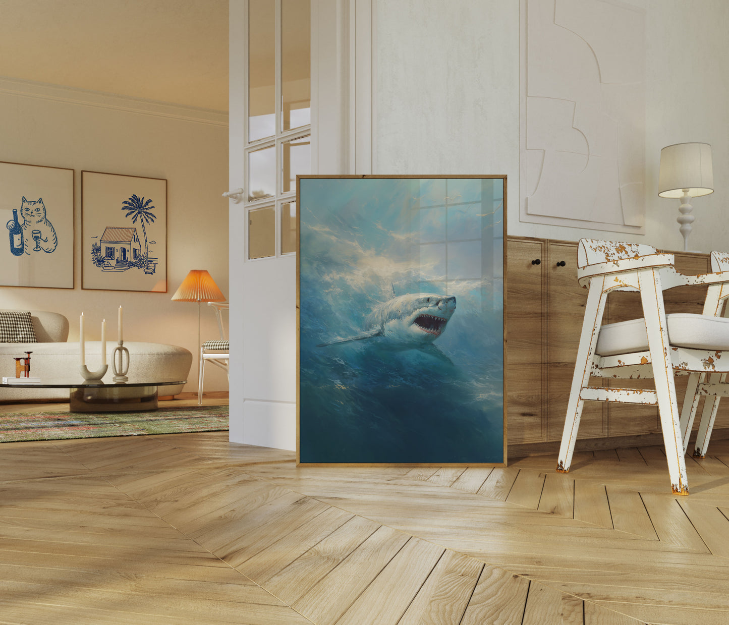 Great White Shark Ocean Majesty Poster