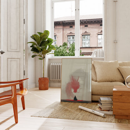 Póster de meditación del Dragón Carmesí