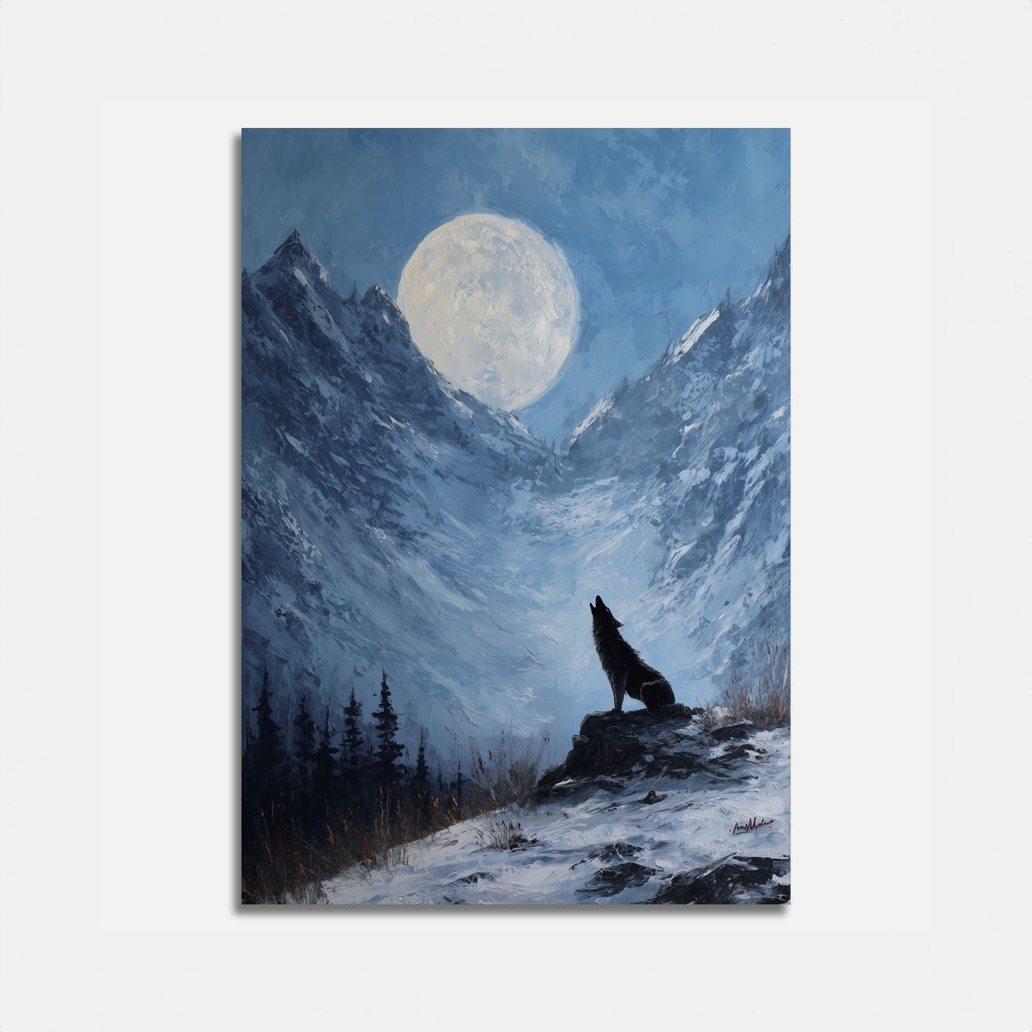 Lunar Howl Mountain Poster