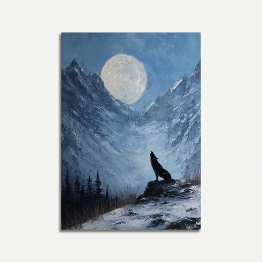 Lunar Howl Mountain Poster
