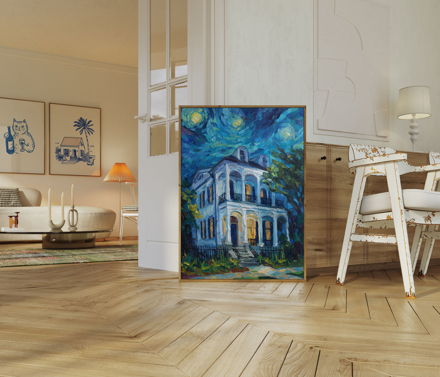Starry Night House Poster