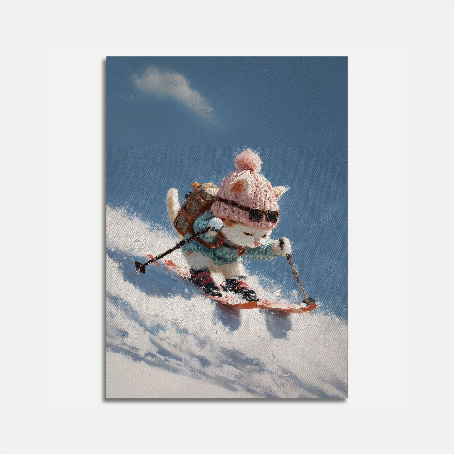 Cool Cat Skiing Adventure Poster