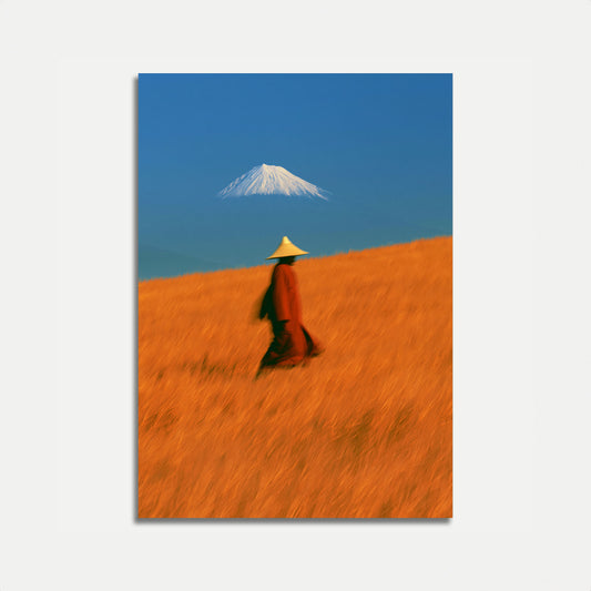 Póster Monje Budista en Campos Dorados