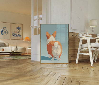 Fluffy Corgi Back Poster