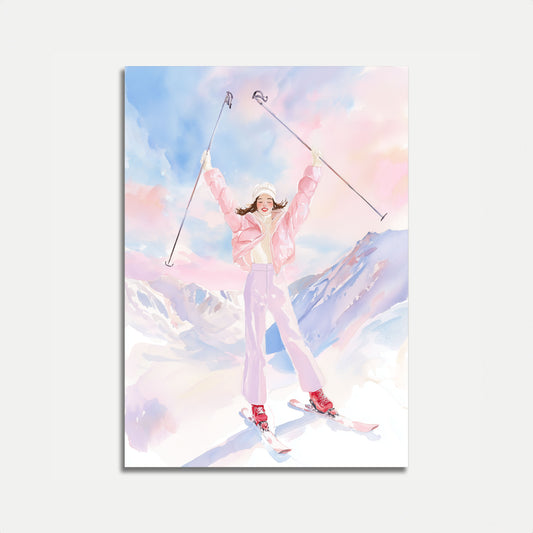Rosa Snöberg Glädje Affisch