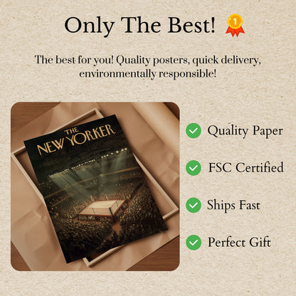 Vintage Boxing Arena New Yorker Poster