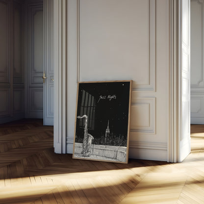 Starry Jazz Nights New York Poster