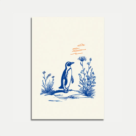 Poster del Pinguino Tra i Fiori Selvatici