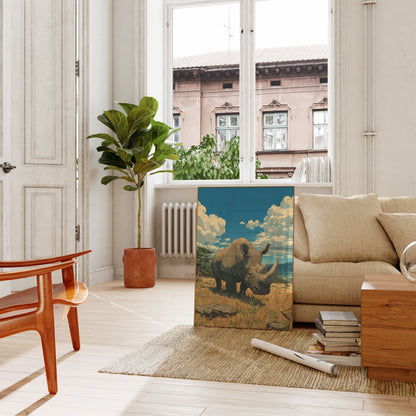 Majestic Rhino Savanna Poster