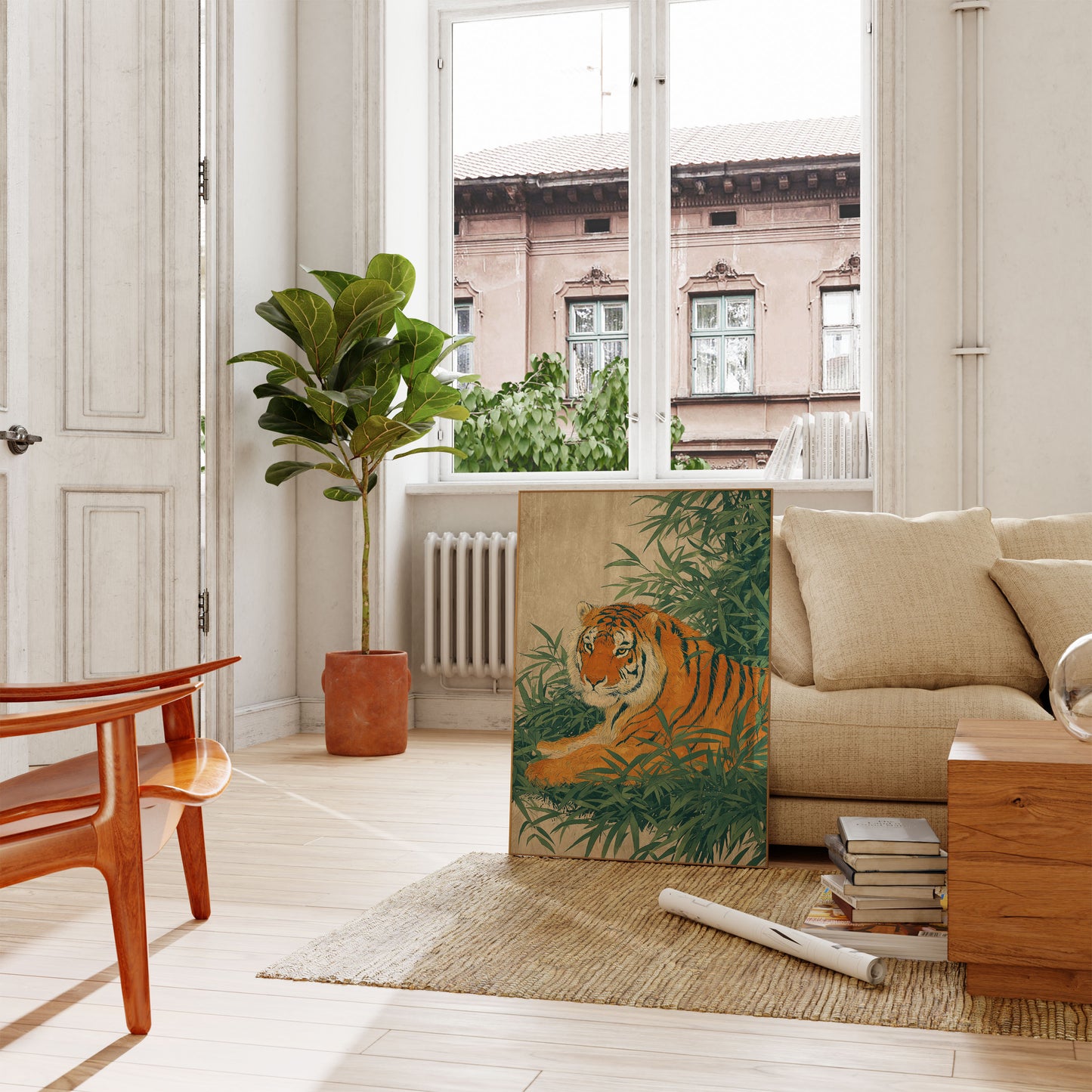 Tiger in Bamboo Forest Poster
