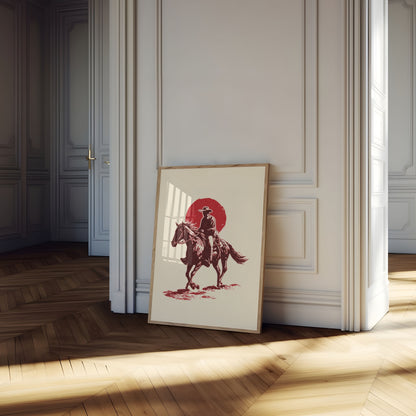 Einsamer Cowboy Sonnenuntergang Poster