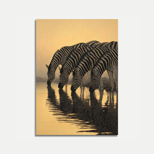 Plakat Zebry przy Wodopoju