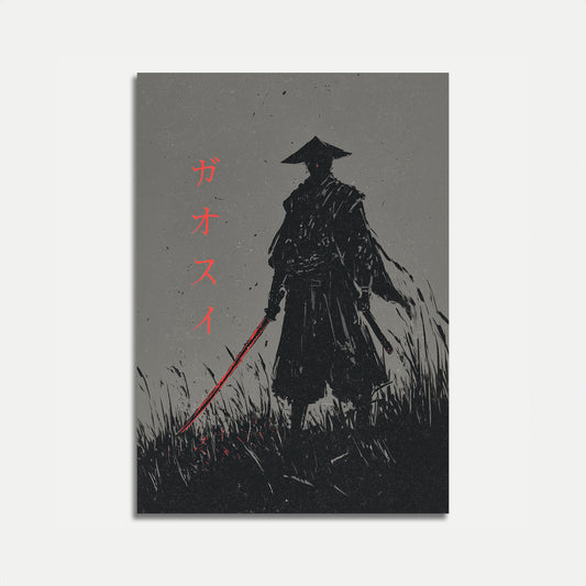 Samurai Kriger i Regn Plakat