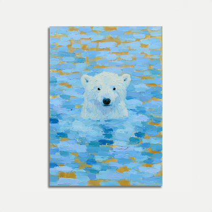 Poster Urso Polar Nadando na Água