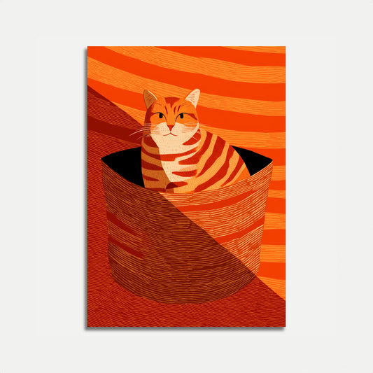 Ingwer-Katze in einer Box Poster