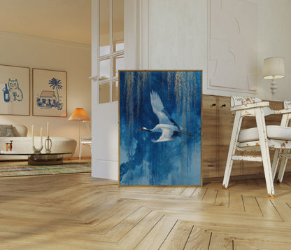 Poster di Volo della Gru Blu