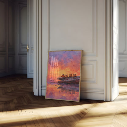 Póster Reflejo del Atardecer de Cuatro Ranas