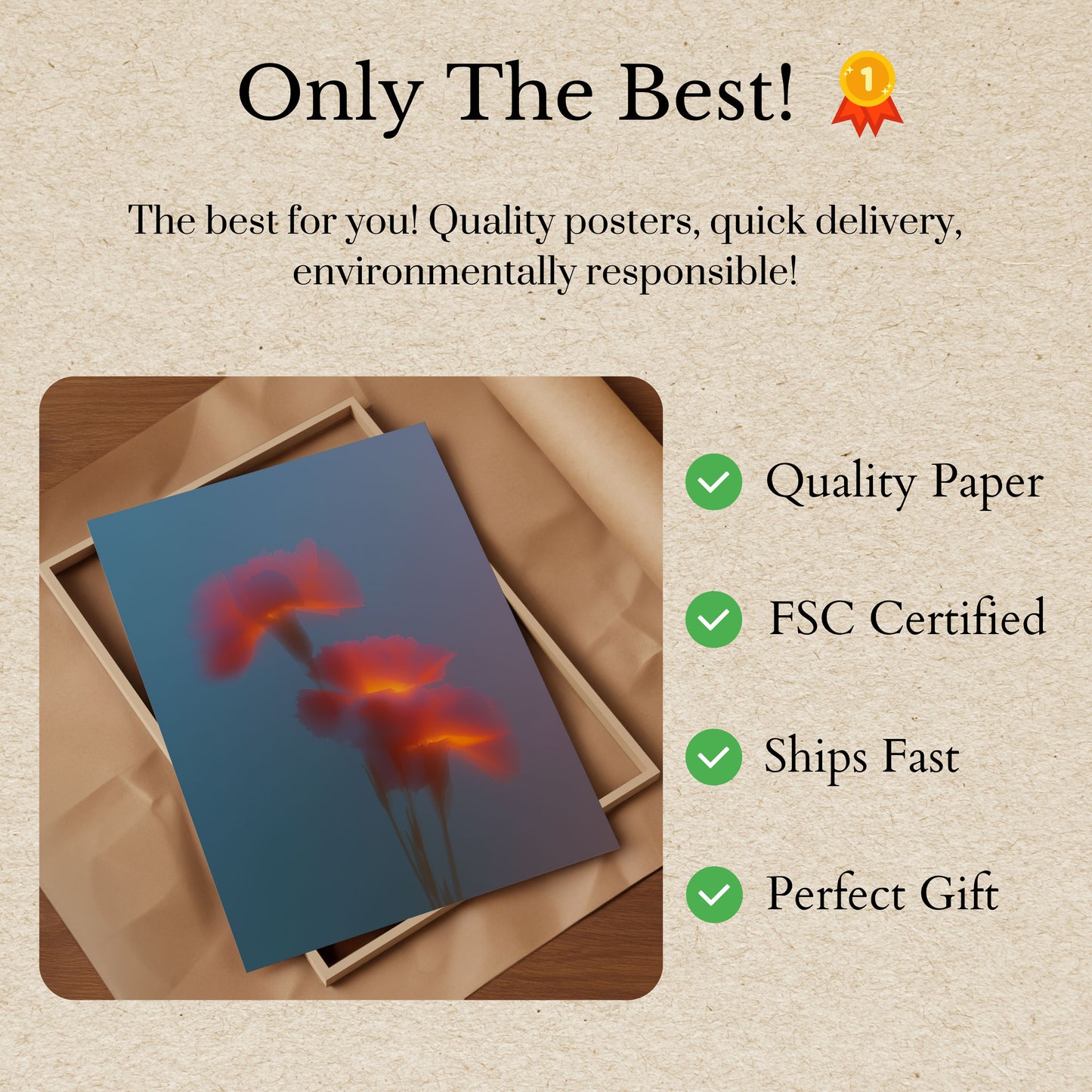 Glowing Flowers Against Blue Sky Poster