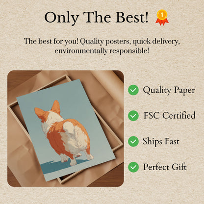 Fluffy Corgi Back Poster