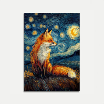 Poster d'Arte Volpe Notte Stellata