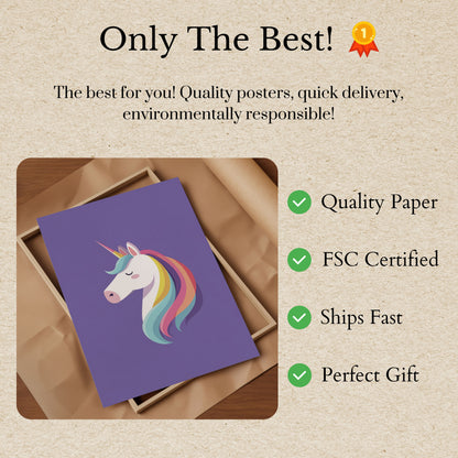 Poster Magico di Unicorno Arcobaleno