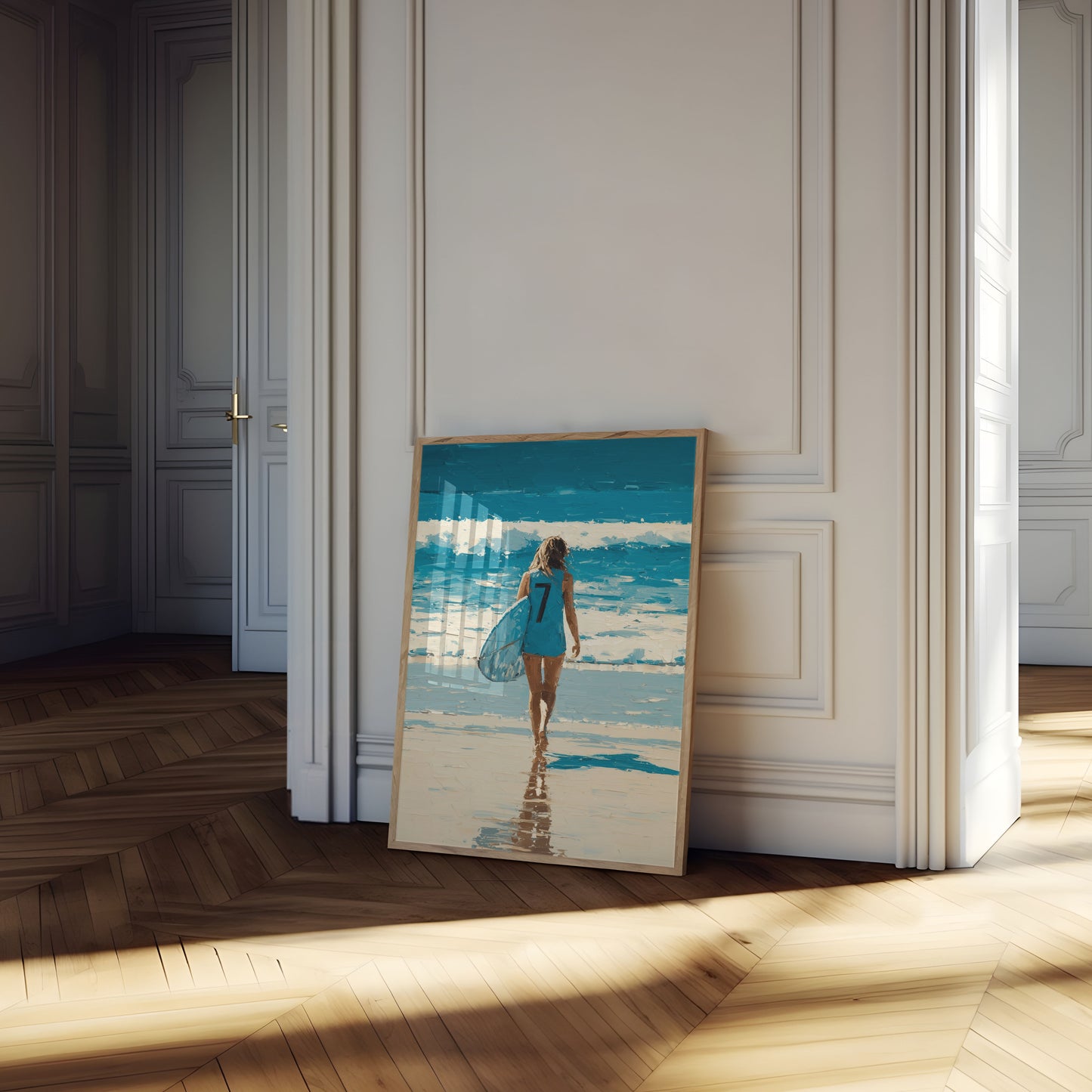 Surf's Up Blue Wave Poster