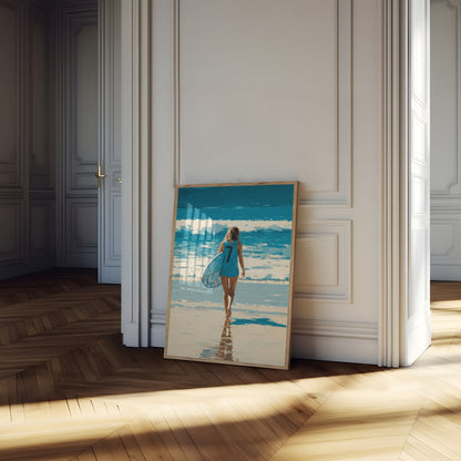 Surf's Up Blue Wave Poster