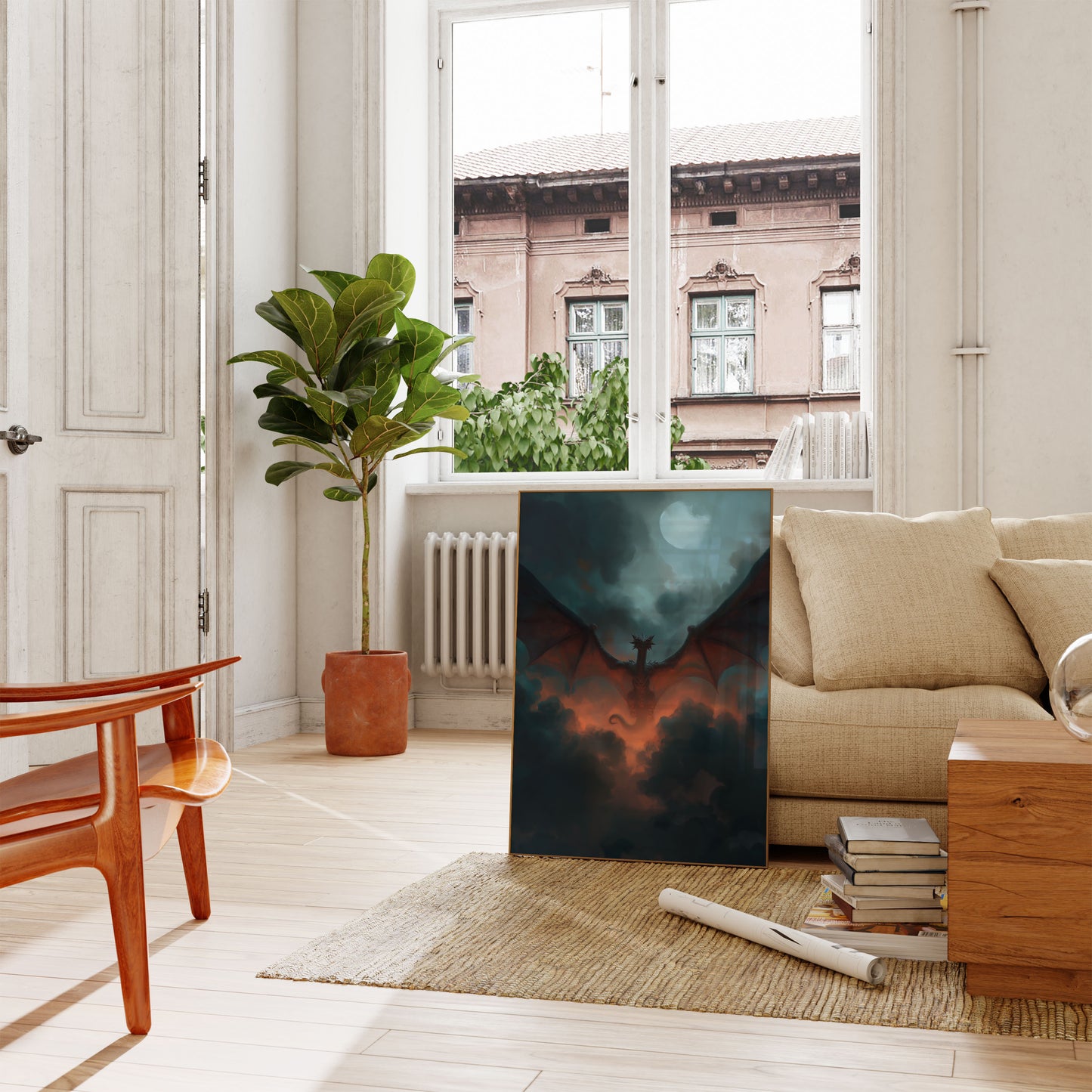 Póster de Furia lunar del dragón místico