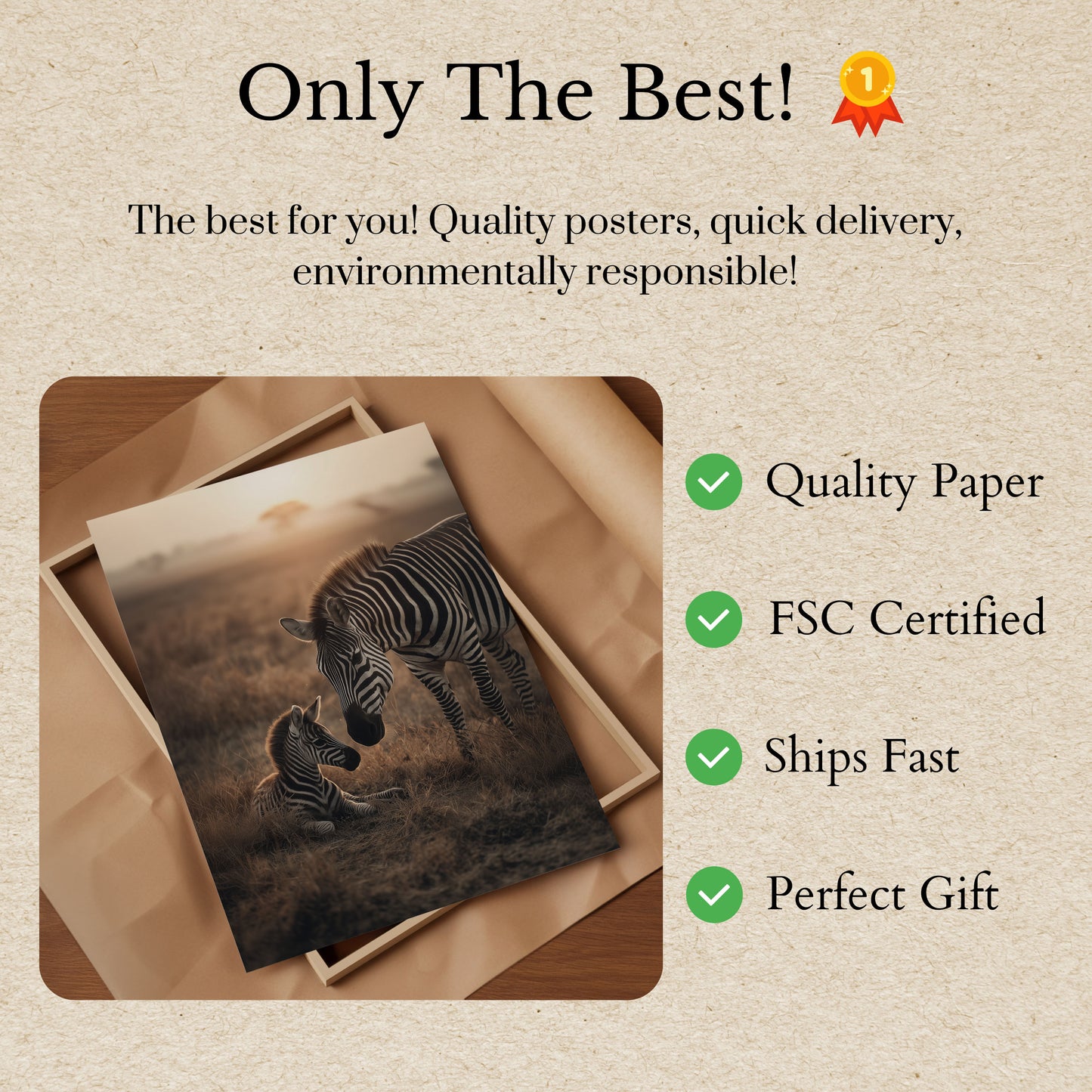 Póster de madre cebra y cría