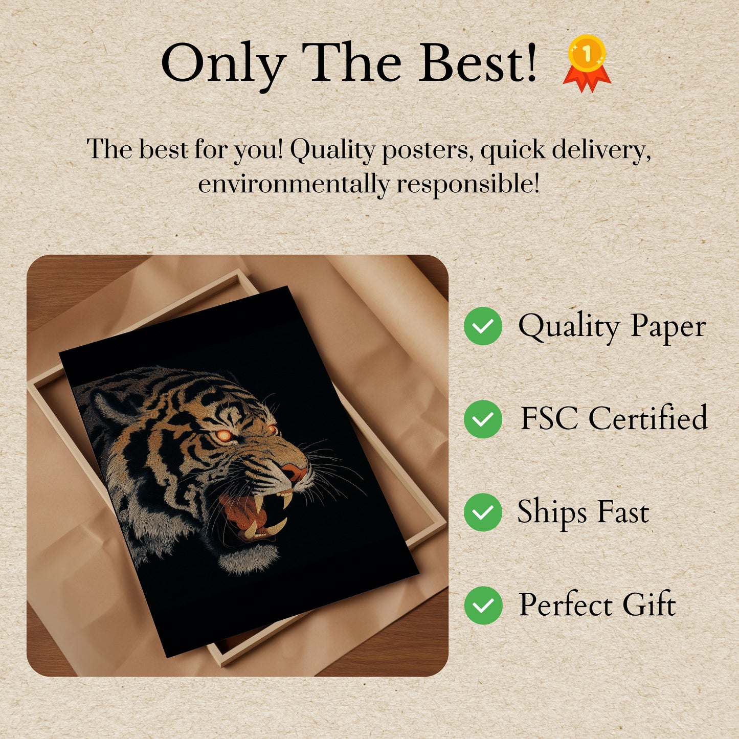 Fierce Tiger Glare Poster