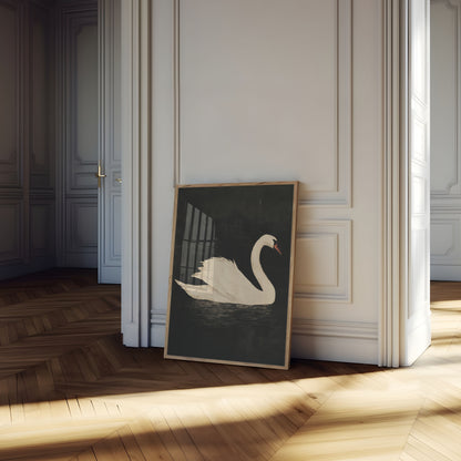 Elegant White Swan Poster