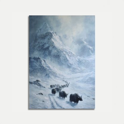 Yak i snøfjellene plakat