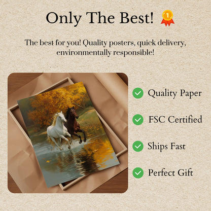 Pôster de Cavalos Correndo no Outono