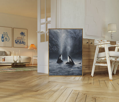 Orche nelle Montagne Nebbiose Poster