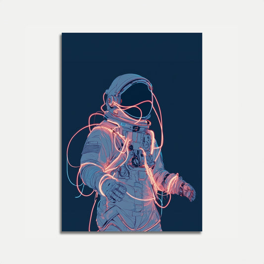 Cosmic Connection Techno Astronaut Poster