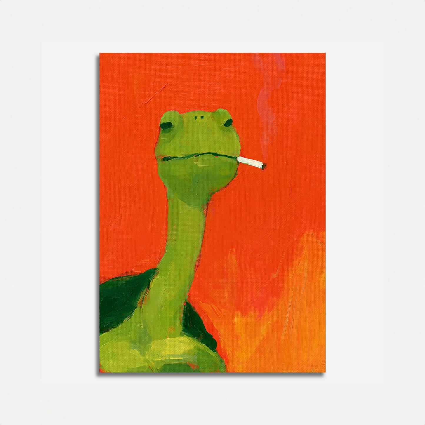 Cool Frog Smoking Cigarette Poster