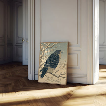 Affiche Faucon Pèlerin Neige Hivernale