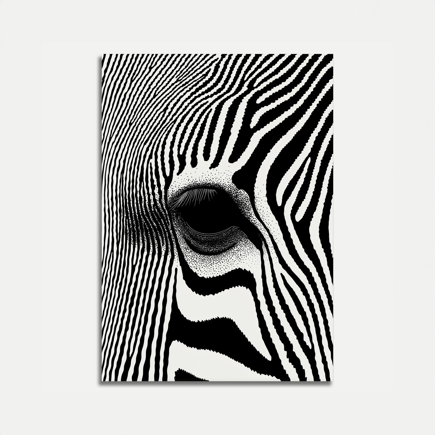 Zebra Eye Black and White Poster