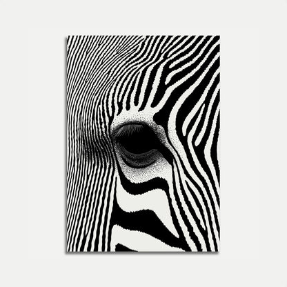 Zebra Eye Black and White Poster