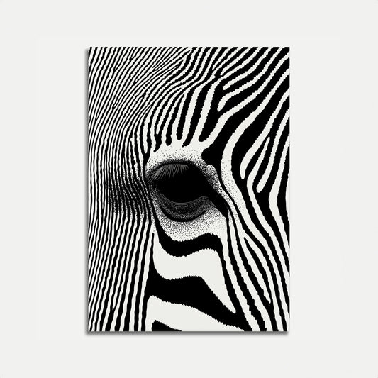Zebra Eye Black and White Poster