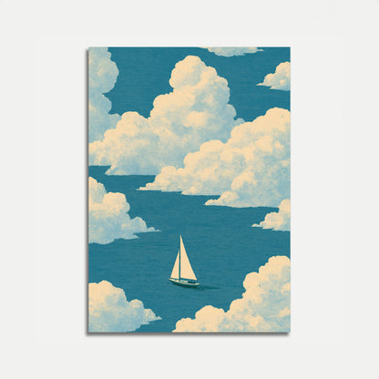 Póster de Velero entre Nubes Esponjosas
