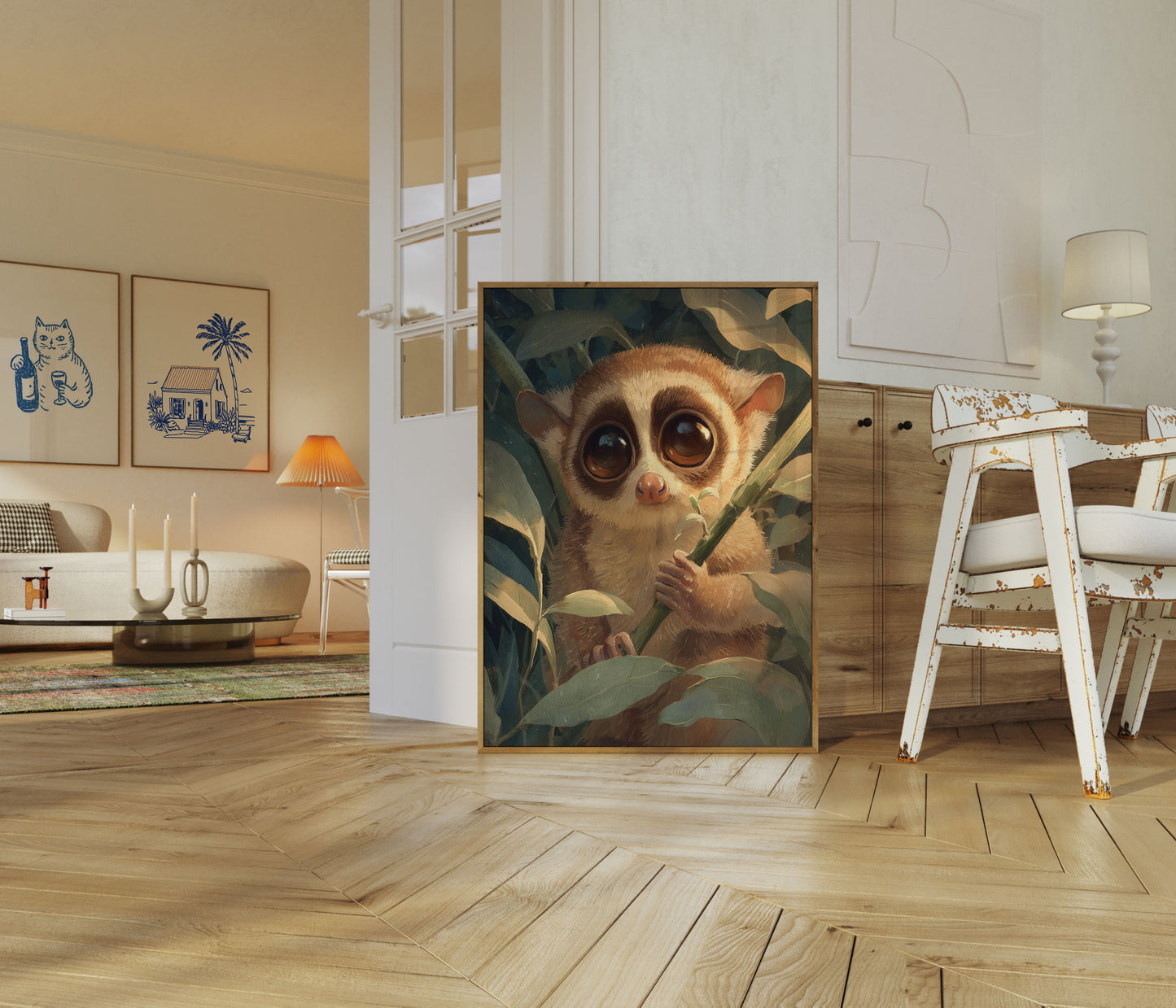 Curious Slow Loris in Jungle Poster